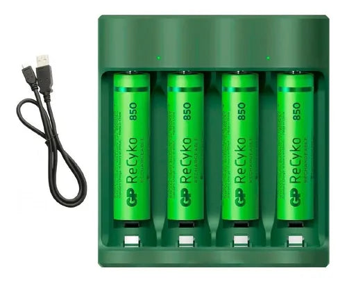 CARGADOR RECYKO PARA BATERÍAS + 4 AAA 850 mah