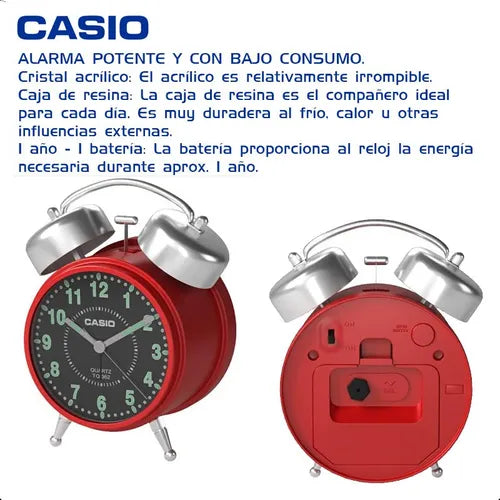RELOJ DESPERTADOR ANÁLOGO TQ-362-4ADF