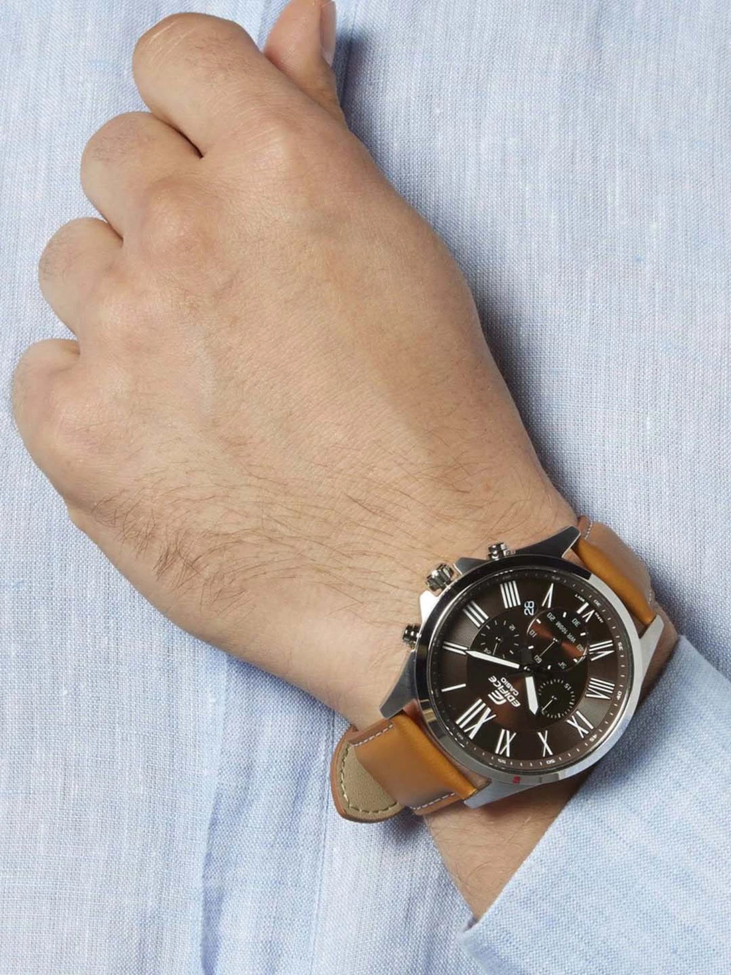 RELOJ CASIO EDIFICE CUERO CAFÉ