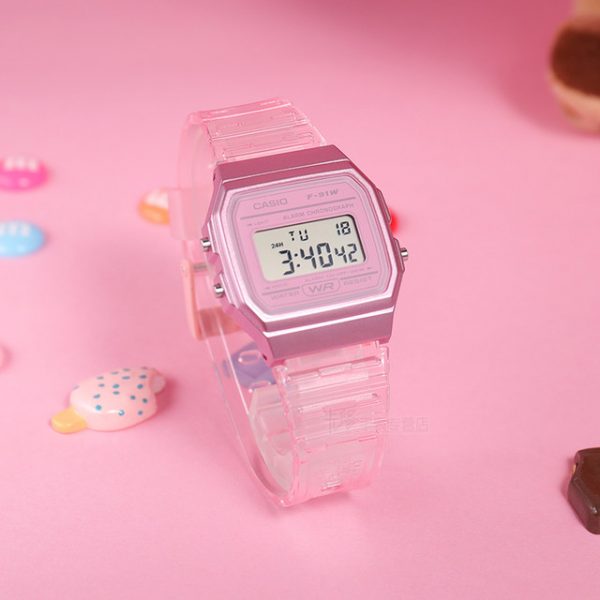 RELOJ CASIO DIGITAL RETRO F91 ROSA