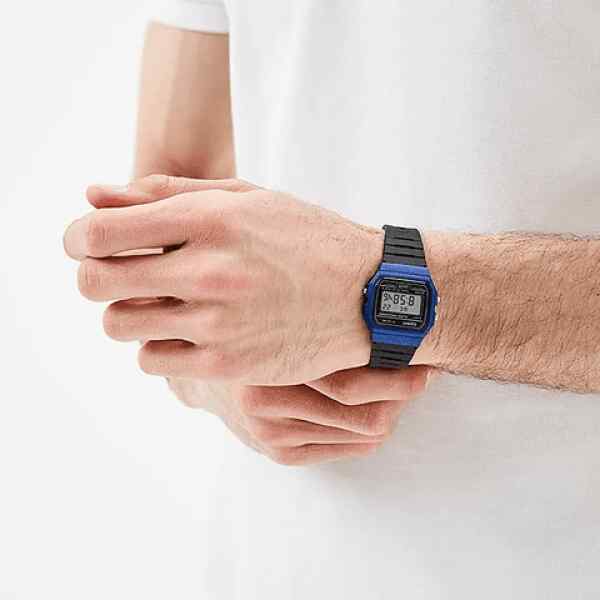 RELOJ CASIO RESINA AZUL/ NEGRO F-91