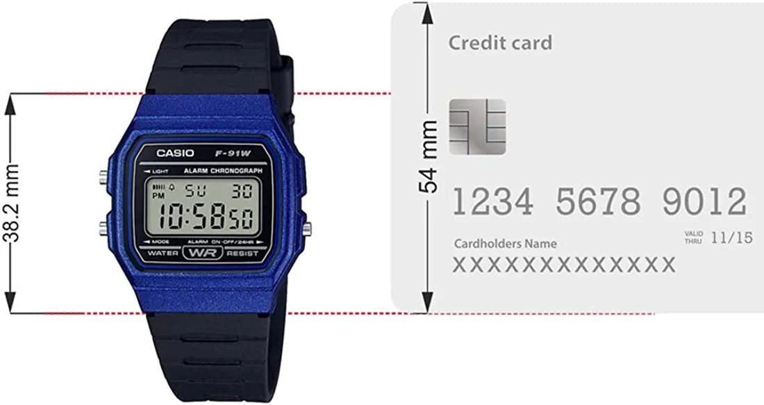 RELOJ CASIO RESINA AZUL/ NEGRO F-91