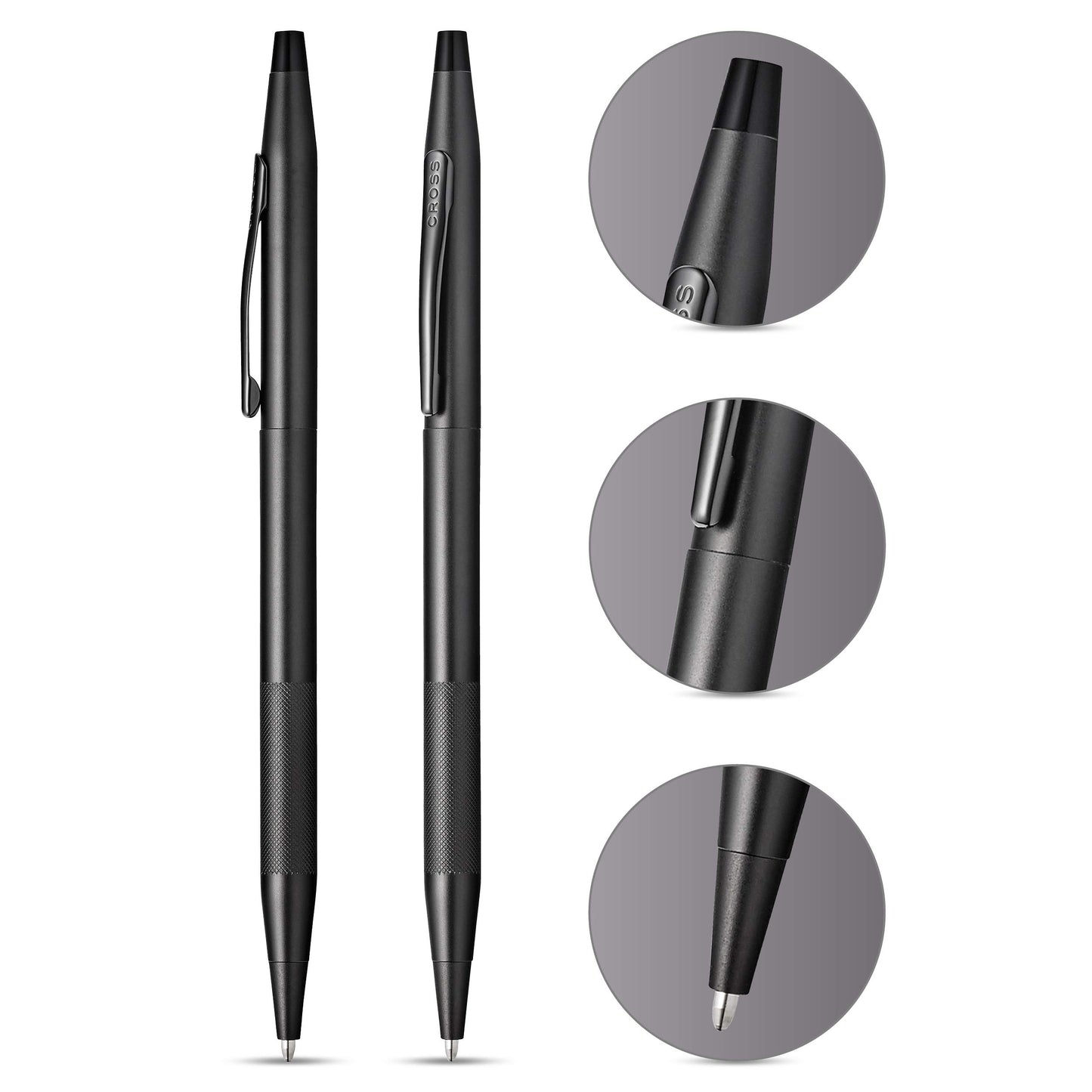 BOLÍGRAFO CROSS CLASSIC CENTURY PVD NEGRO MICRO MOLETEADO