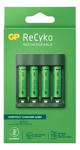 CARGADOR RECYKO PARA BATERÍAS + 4 AAA 850 mah