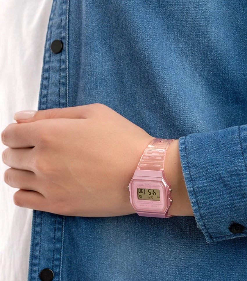 RELOJ CASIO DIGITAL RETRO F91 ROSA
