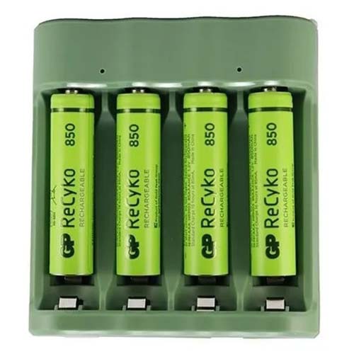 CARGADOR RECYKO PARA BATERÍAS + 4 AAA 850 mah
