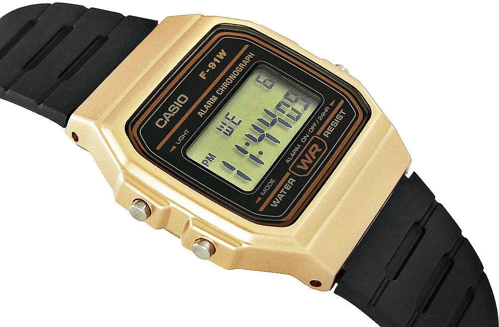 RELOJ CASIO RESINA DORADO/ NEGRO 9A