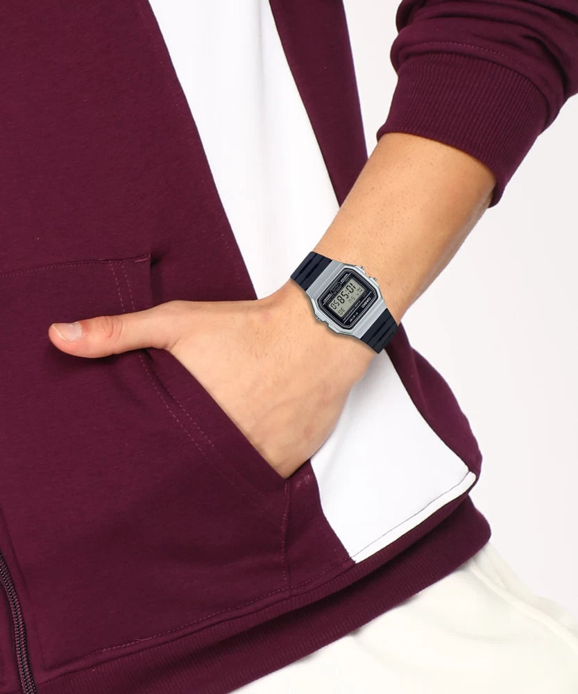 RELOJ CASIO RESINA PLATEADO/ NEGRO 9A