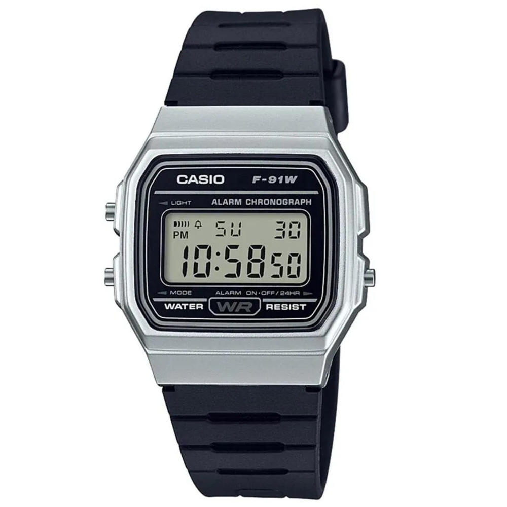 RELOJ CASIO RESINA PLATEADO/ NEGRO 9A