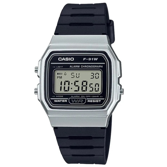 RELOJ CASIO RESINA PLATEADO/ NEGRO 9A
