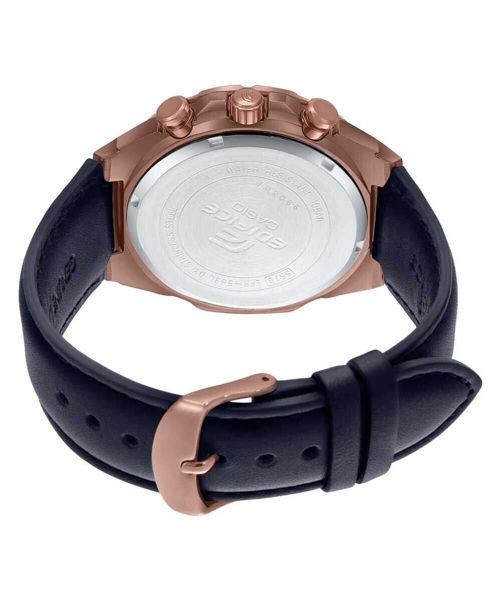 RELOJ CASIO EDIFICE CUERO NEGRO / DORADO